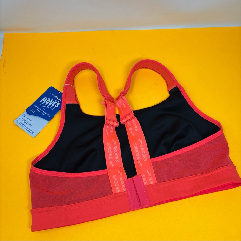 34C Brooks Women's Sports Bra gym workouts running neo cayenne 2.0 convertible - Picture 5 of 16